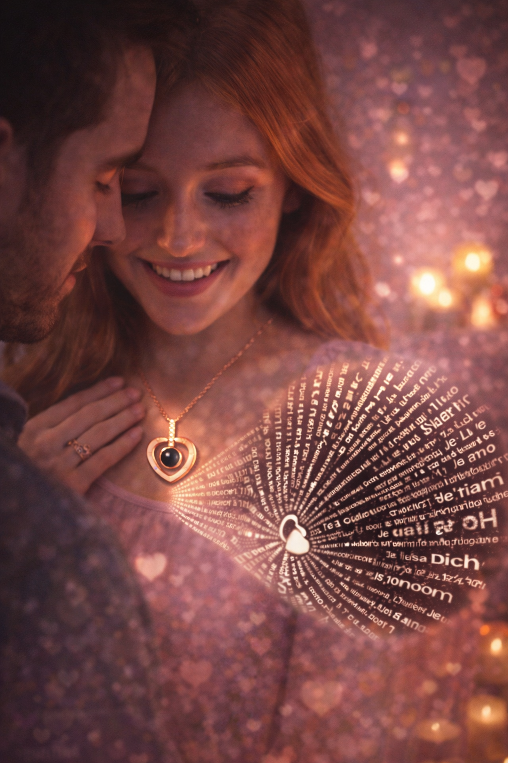 Collar Te amo en 100 idiomás CORAZÓN