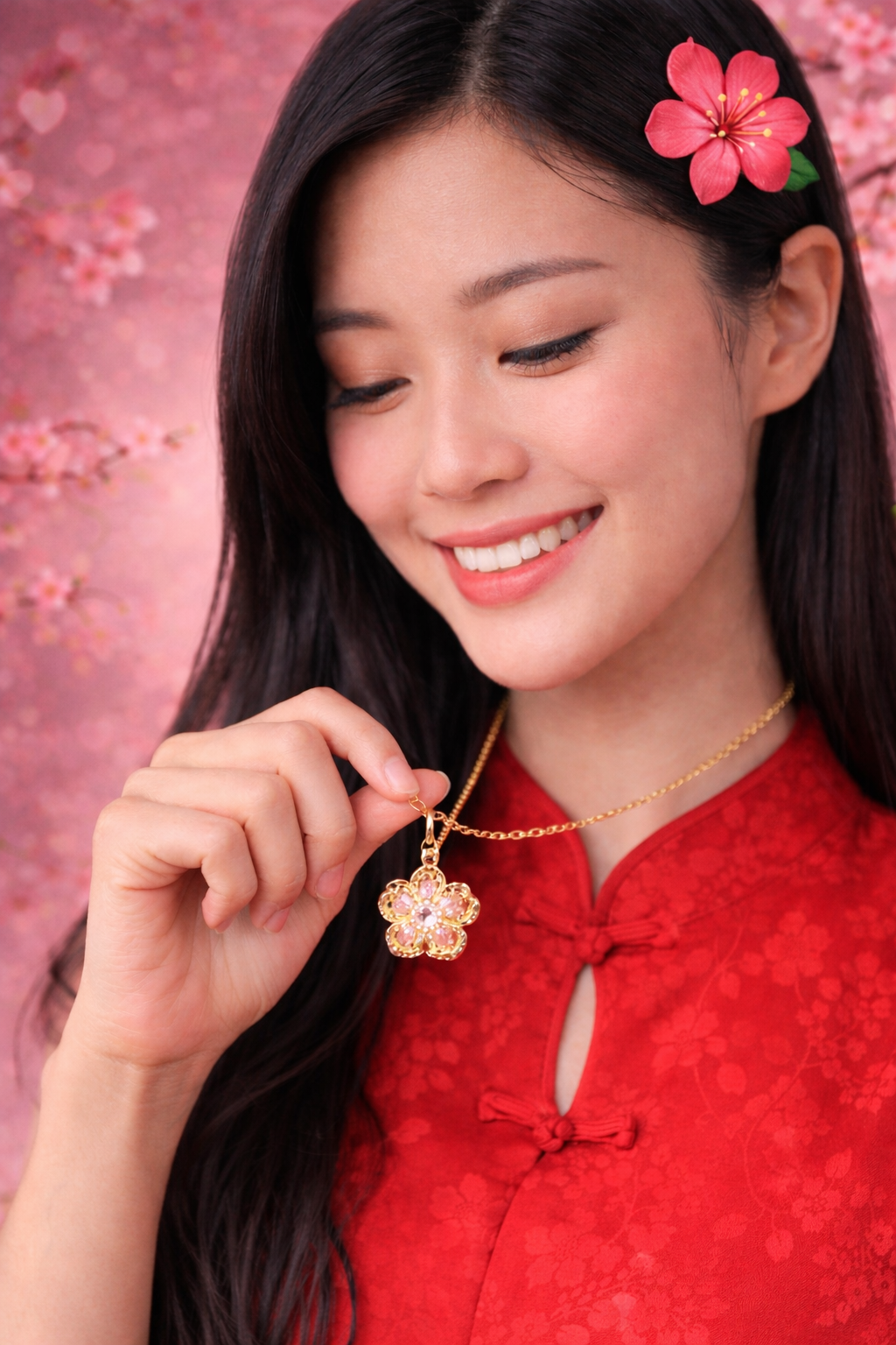 Collar Princesa Mulán - Flor guerrera
