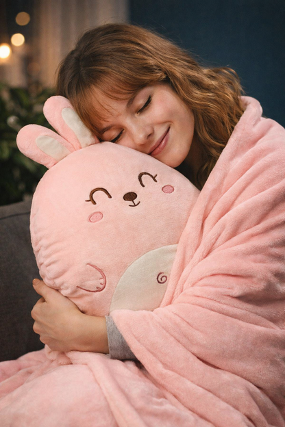 Peluche 3 en 1 con Manta – Conejito