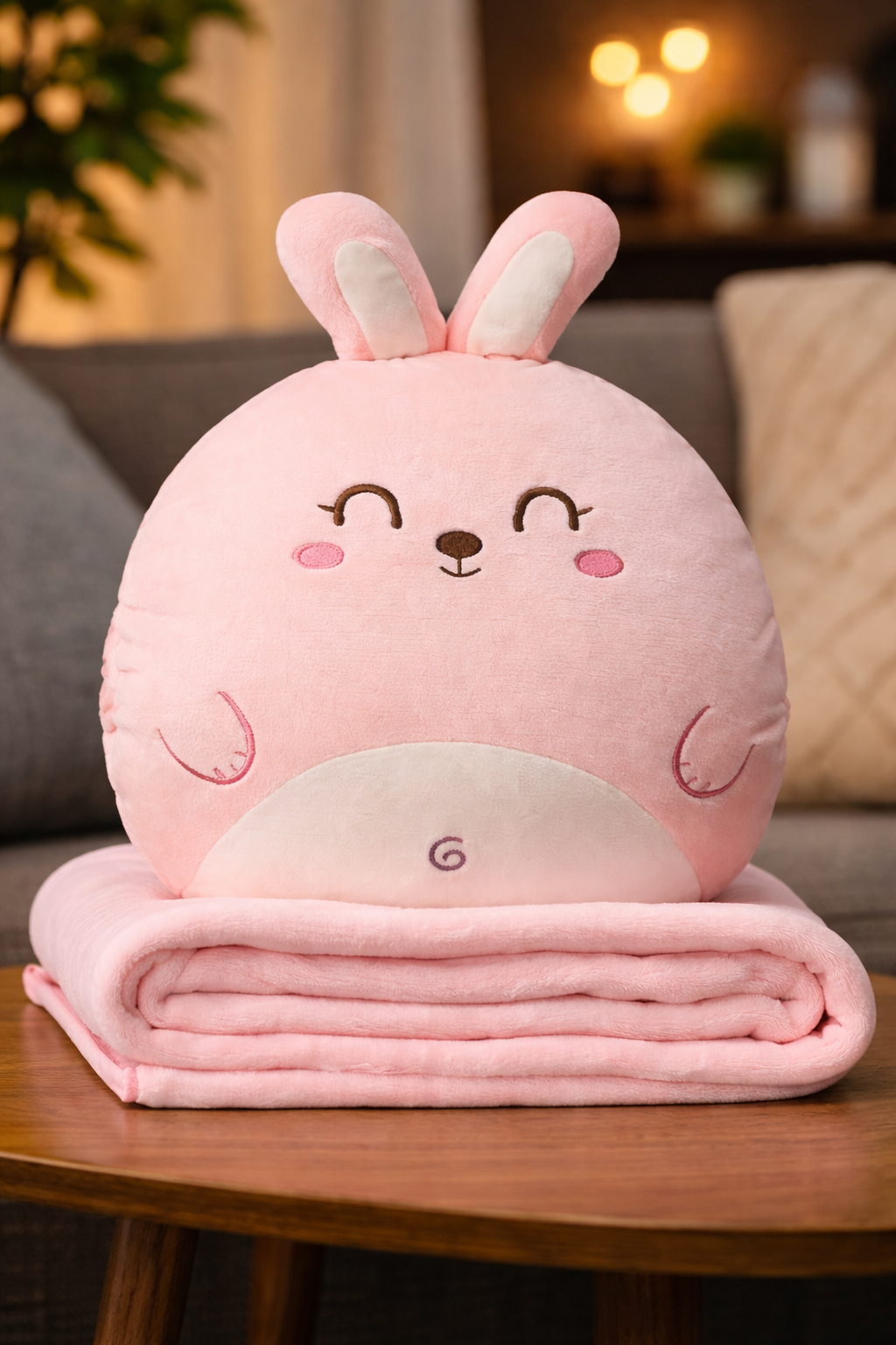 Peluche 3 en 1 con Manta – Conejito