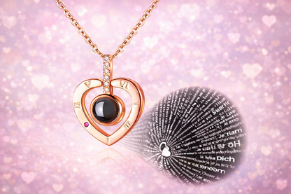 Collar Te amo en 100 idiomás CORAZÓN