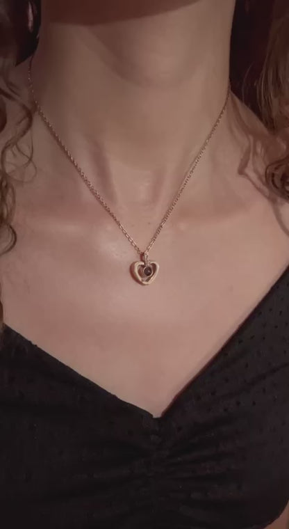 Collar Te amo en 100 idiomás CORAZÓN